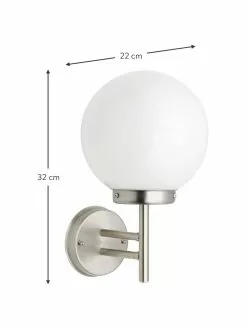 Außenwandleuchte Aalborg aus Opalglas, B 22 x H 32 cm -Leuchten Verkaufsladen Aussenwandleuchte Aalborg aus Opalglas 2