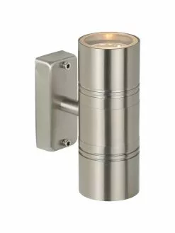 Lucide Außenwandleuchte Arne in Silber, B 6 x H 17 cm