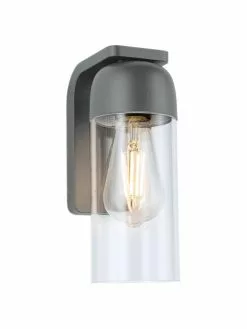 Paulmann Außenwandleuchte Lantea mit Glasschirm, B 9 x T 14 cm