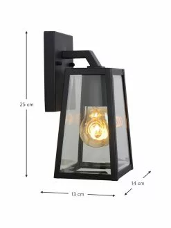 Lucide Außenwandleuchte Matslot aus Glas, B 14 x H 25 cm -Leuchten Verkaufsladen Aussenwandleuchte Matslot aus Glas 2