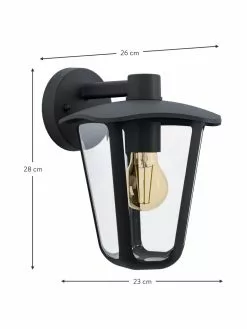 Außenwandleuchte Monreale in Schwarz, B 23 x H 28 cm 9 Außenwandleuchte Monreale in Schwarz, B 23 x H 28 cm -Leuchten Verkaufsladen Aussenwandleuchte Monreale in Schwarz 2