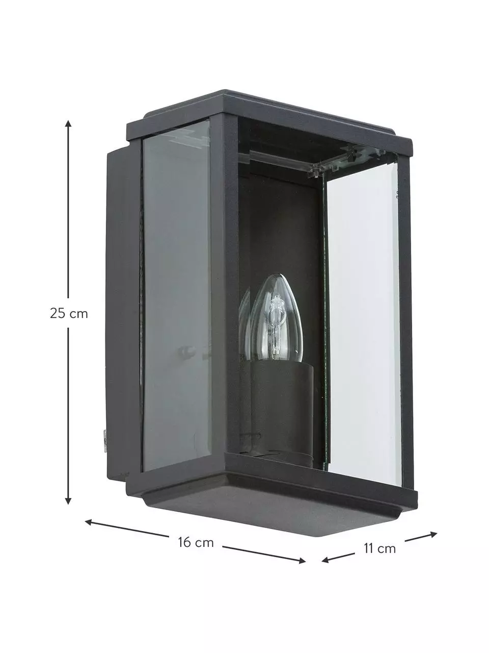 Searchlight Außenwandleuchte Wally mit Glasschirm, B 16 x H 25 cm 4 Searchlight Außenwandleuchte Wally mit Glasschirm, B 16 x H 25 cm – Bild 2