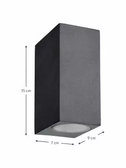 Lucide Außenwandleuchte Zora in Schwarz, B 7 x H 15 cm -Leuchten Verkaufsladen Aussenwandleuchte Zora in Schwarz 12