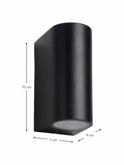 Lucide Außenwandleuchte Zora in Schwarz, B 7 x H 15 cm -Leuchten Verkaufsladen Aussenwandleuchte Zora in Schwarz 2