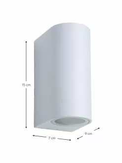 Lucide Außenwandleuchte Zora in Weiß, B 7 x H 15 cm -Leuchten Verkaufsladen Aussenwandleuchte Zora in Weiss 2