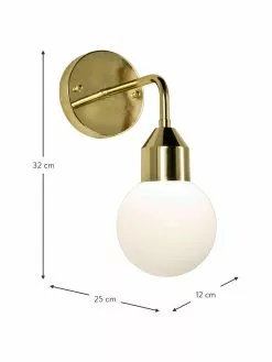 Bad-Wandleuchte Florens mit Glasschirm, B 12 x T 25 cm 7 Bad-Wandleuchte Florens mit Glasschirm, B 12 x T 25 cm -Leuchten Verkaufsladen Bad Wandleuchte Florens mit Glasschirm 2