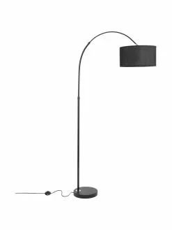 Bogenlampe Sama in Schwarz, B 90 x H 180 cm