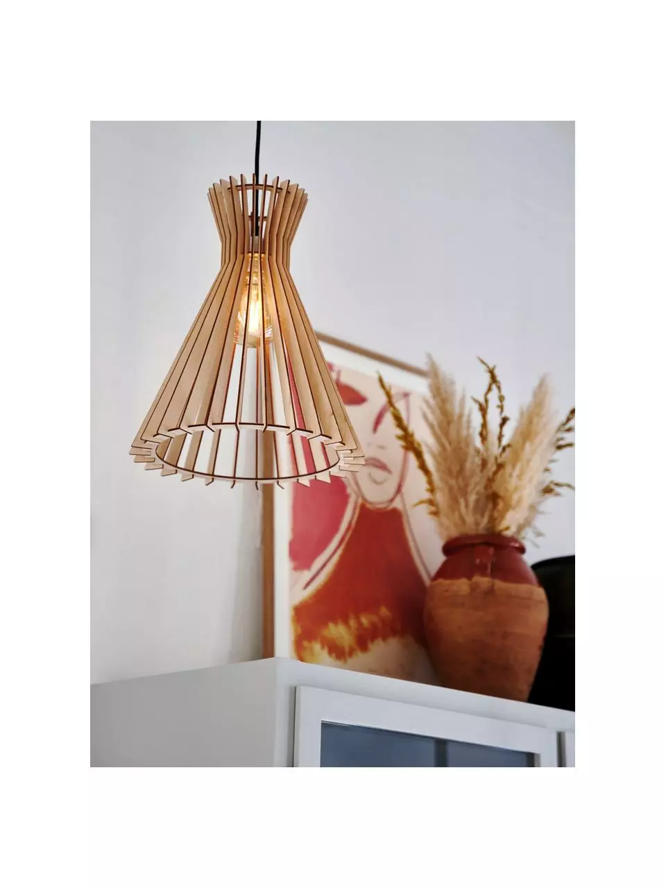 Nordlux Boho-Pendelleuchte Groa aus Holz, Ø 34 x H 41 cm 4 Nordlux Boho-Pendelleuchte Groa aus Holz, Ø 34 x H 41 cm – Bild 2