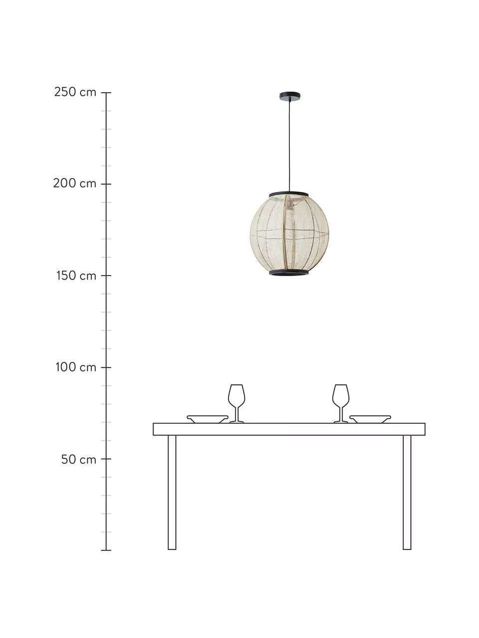 Boho-Pendelleuchte Tanah, Ø 47 x H 47 cm 5 Boho-Pendelleuchte Tanah, Ø 47 x H 47 cm – Bild 3