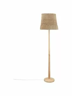 Bloomingville Boho-Stehlampe Ratto aus Gummibaumholz, Ø 40 x H 160 cm