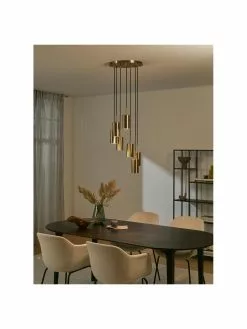 Westwing Collection Cluster-Pendelleuchte Arvo in Messingfarben, Ø 38 x H 120 cm -Leuchten Verkaufsladen Cluster Pendelleuchte Arvo in Messingfarben 2