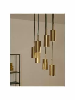 Westwing Collection Cluster-Pendelleuchte Arvo in Messingfarben, Ø 38 x H 120 cm -Leuchten Verkaufsladen Cluster Pendelleuchte Arvo in Messingfarben 4