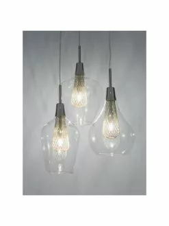 Cluster-Pendelleuchte Filo aus Glas, Ø 36 x H 120 cm -Leuchten Verkaufsladen Cluster Pendelleuchte Filo aus Glas 3