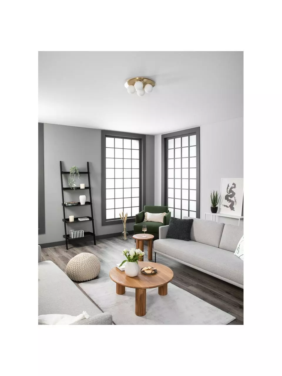 Westwing Collection Deckenleuchte Hitch aus Opalglas, Ø 36 x H 12 cm 4 Westwing Collection Deckenleuchte Hitch aus Opalglas, Ø 36 x H 12 cm – Bild 2