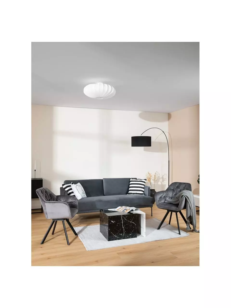 Deckenleuchte Mamsell aus Stoff, Ø 55 x H 26 cm 4 Deckenleuchte Mamsell aus Stoff, Ø 55 x H 26 cm – Bild 2