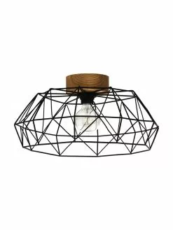 Deckenleuchte Padstow mit Holz-Dekor, Ø 46 x H 21 cm