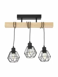 Deckenleuchte Townshend aus Holz, B 55 x H 36 cm