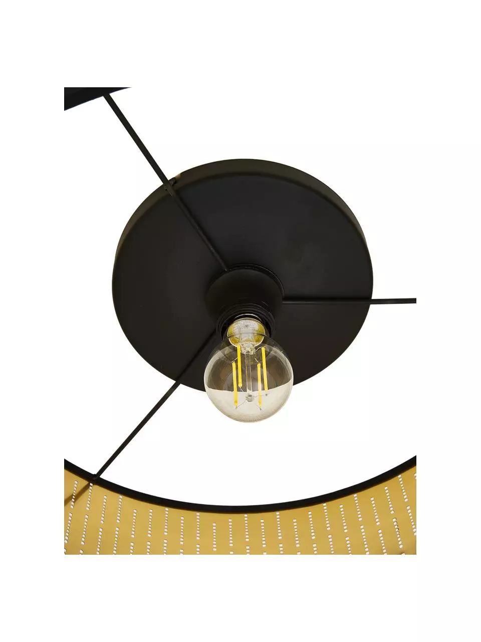 Deckenleuchte Varillas in Schwarz-Gold, Ø 48 x H 22 cm 8 Deckenleuchte Varillas in Schwarz-Gold, Ø 48 x H 22 cm – Bild 6