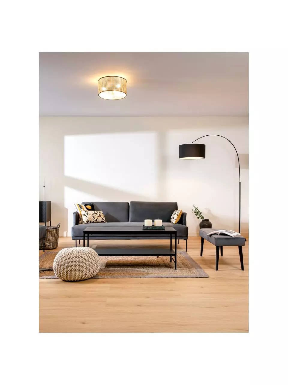 Westwing Collection Deckenleuchte Vienna aus Wiener Geflecht, ∅ 40 x H 20 cm 4 Westwing Collection Deckenleuchte Vienna aus Wiener Geflecht, ∅ 40 x H 20 cm – Bild 2