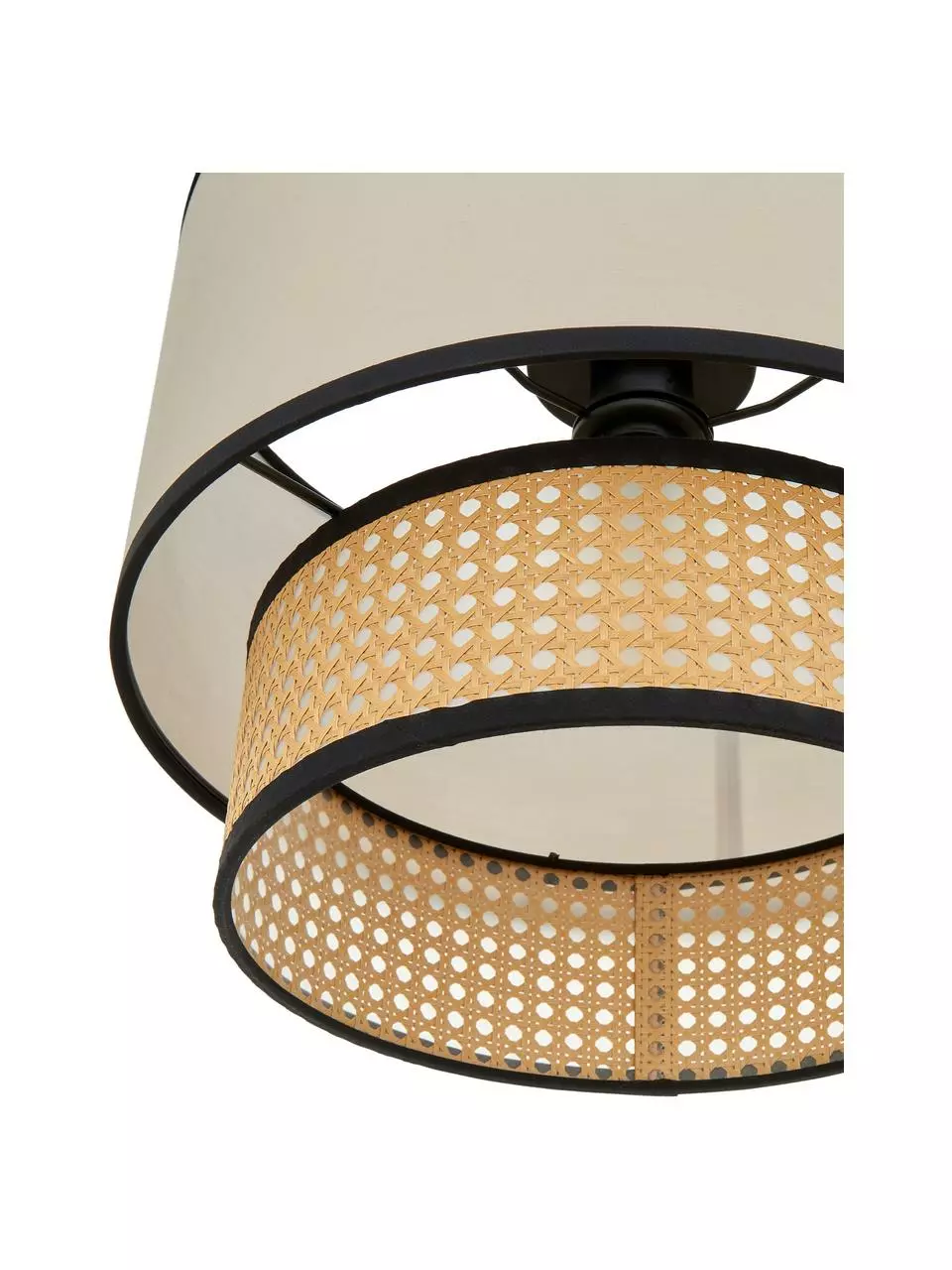 Westwing Collection Deckenleuchte Vienna aus Wiener Geflecht mit cremefarbenem Stoff, Ø 40 x H 30 cm 8 Westwing Collection Deckenleuchte Vienna aus Wiener Geflecht mit cremefarbenem Stoff, Ø 40 x H 30 cm – Bild 6