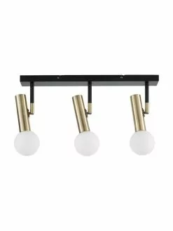 Westwing Collection Deckenleuchte Wilson in Schwarz-Gold, B 65 x H 31 cm