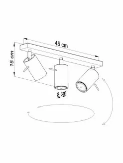 Deckenstrahler Etna in Chrom, B 45 x H 15 cm -Leuchten Verkaufsladen Deckenstrahler Etna in Chrom 8