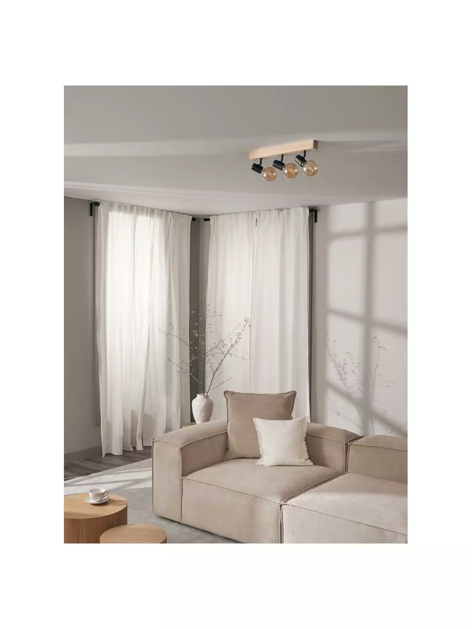 Deckenstrahler Townshend aus Holz, B 48 x H 13 cm 4 Deckenstrahler Townshend aus Holz, B 48 x H 13 cm – Bild 2