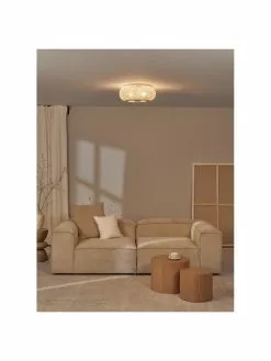 Westwing Collection Design Deckenleuchte Evelyn aus Bambus, naturbelassen, Ø 50 x H 20 cm -Leuchten Verkaufsladen Design Deckenleuchte Evelyn aus Bambus naturbelassen 4