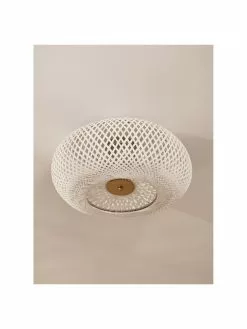 Westwing Collection Design Deckenleuchte Evelyn aus Bambus, weiß, Ø 50 x H 20 cm 10 Westwing Collection Design Deckenleuchte Evelyn aus Bambus, weiß, Ø 50 x H 20 cm -Leuchten Verkaufsladen Design Deckenleuchte Evelyn aus Bambus weiss 2