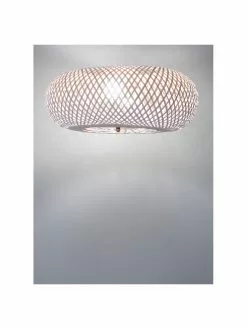 Westwing Collection Design Deckenleuchte Evelyn aus Bambus, weiß, Ø 50 x H 20 cm 12 Westwing Collection Design Deckenleuchte Evelyn aus Bambus, weiß, Ø 50 x H 20 cm -Leuchten Verkaufsladen Design Deckenleuchte Evelyn aus Bambus weiss 4