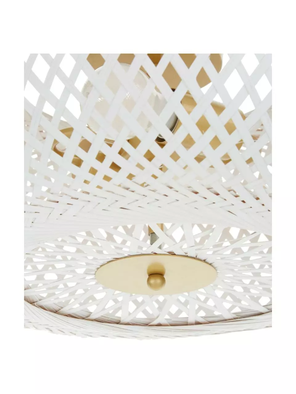 Westwing Collection Design Deckenleuchte Evelyn aus Bambus, weiß, Ø 50 x H 20 cm 8 Westwing Collection Design Deckenleuchte Evelyn aus Bambus, weiß, Ø 50 x H 20 cm – Bild 6