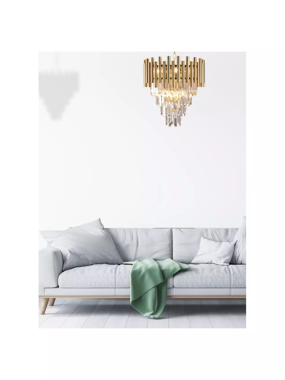 Design Kronleuchter Madison in Gold, Ø 45 x H 50 cm 8 Design Kronleuchter Madison in Gold, Ø 45 x H 50 cm – Bild 6