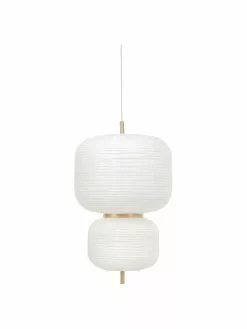 Westwing Collection Design Pendelleuchte Misaki aus Reispapier, Ø 40 x H 70 cm