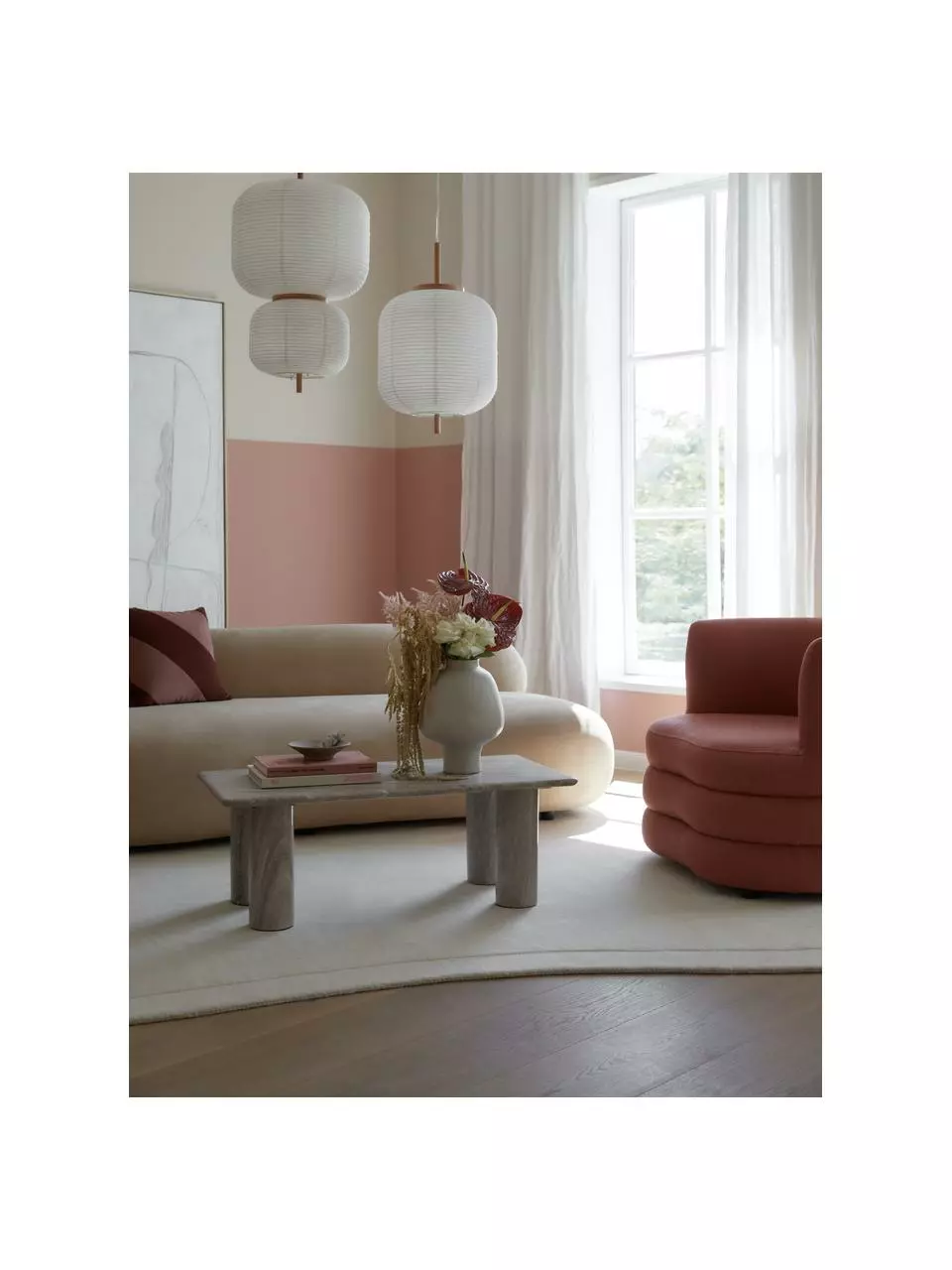 Westwing Collection Design Pendelleuchte Misaki aus Reispapier, Ø 35 x H 63 cm 4 Westwing Collection Design Pendelleuchte Misaki aus Reispapier, Ø 35 x H 63 cm – Bild 2