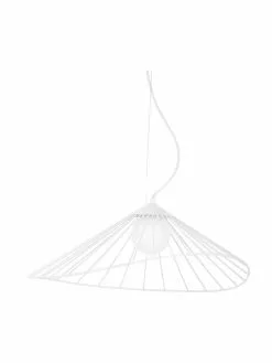 Westwing Collection Design Pendelleuchte Silvan in Weiß, B 59 x H 20 cm