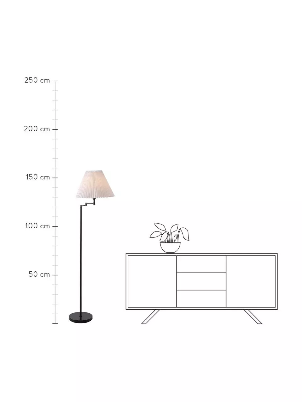 Nordlux Design Stehlampe Break mit Plissee-Schirm, Ø 44 x H 158 cmNur noch wenige verfügbar 5 Nordlux Design Stehlampe Break mit Plissee-Schirm, Ø 44 x H 158 cmNur noch wenige verfügbar – Bild 3