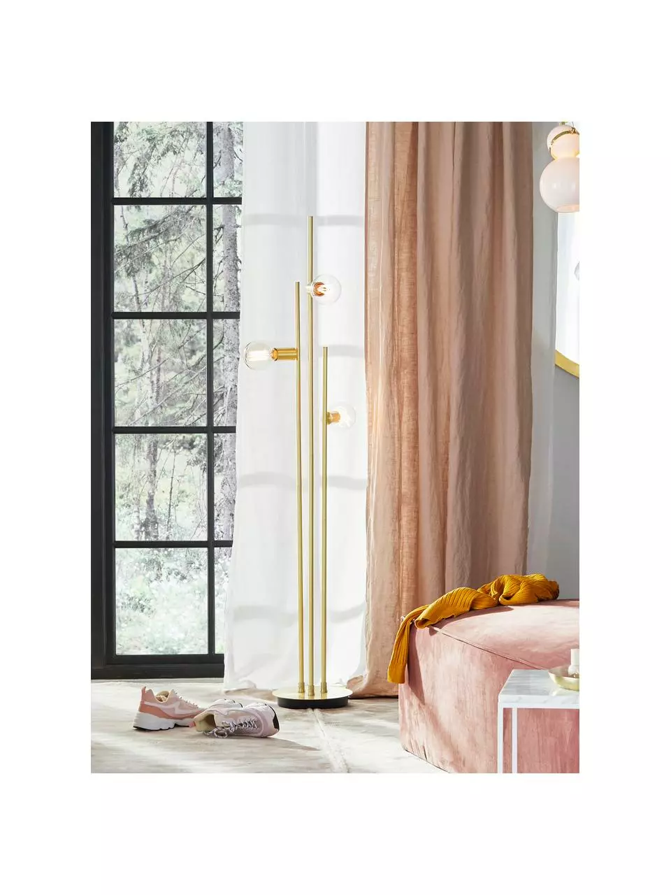 Jotex Design Stehlampe Panama in Gold, Ø 30 x H 150 cm 6 Jotex Design Stehlampe Panama in Gold, Ø 30 x H 150 cm – Bild 4