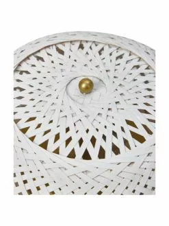 Westwing Collection Design Wandleuchte Evelyn aus Bambus, weiß, Ø 25 cm, T 10 cm -Leuchten Verkaufsladen Design Wandleuchte Evelyn aus Bambus weiss 4