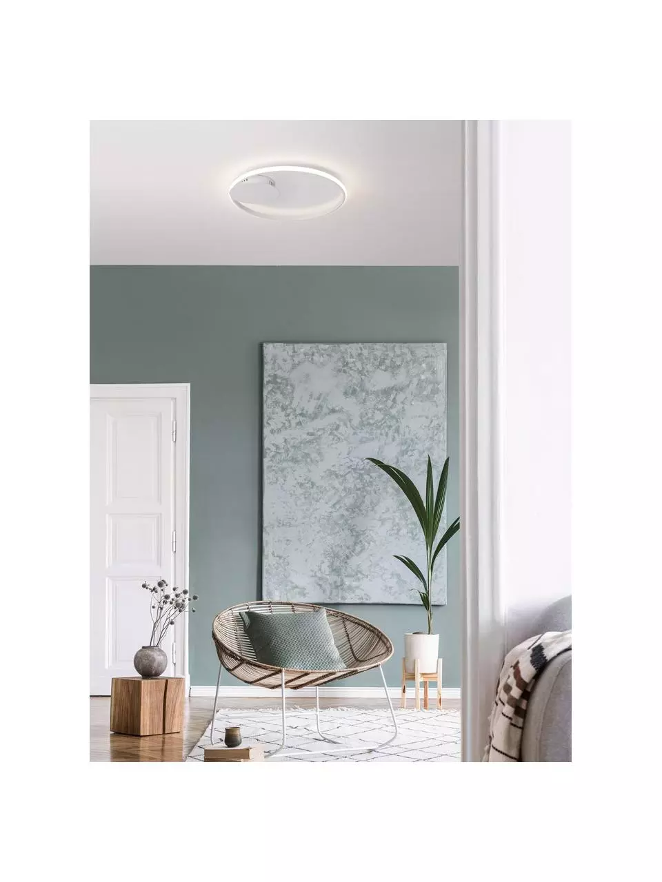 Dimmbare LED-Deckenleuchte Fuline in Weiß, Ø 50 x H 5 cmNur noch wenige verfügbar 4 Dimmbare LED-Deckenleuchte Fuline in Weiß, Ø 50 x H 5 cmNur noch wenige verfügbar – Bild 2