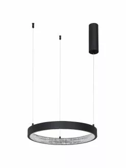 Dimmbare LED-Pendelleuchte Preston in Schwarz, Ø 40 x H 120 cm 11 Dimmbare LED-Pendelleuchte Preston in Schwarz, Ø 40 x H 120 cm -Leuchten Verkaufsladen Dimmbare LED Pendelleuchte Preston in Schwarz 3