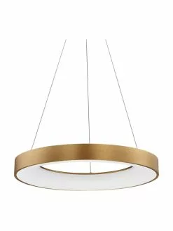 Dimmbare LED-Pendelleuchte Rando in Gold, Ø 60 x H 6 cm