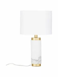 Westwing Collection Glam-Tischlampe Miranda mit Marmorfuß, Ø 28 x H 48 cm