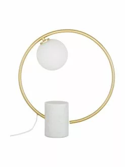 Westwing Collection Glam-Tischlampe Soho mit Marmorfuß, B 40 x H 42 cm