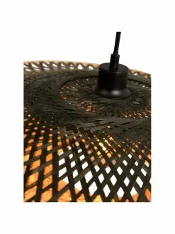 Große Bambus-Pendelleuchte Kalimantan in Braun-Schwarz, Ø 60 x H 15 cm -Leuchten Verkaufsladen Grosse Bambus Pendelleuchte Kalimantan in Braun Schwarz 5
