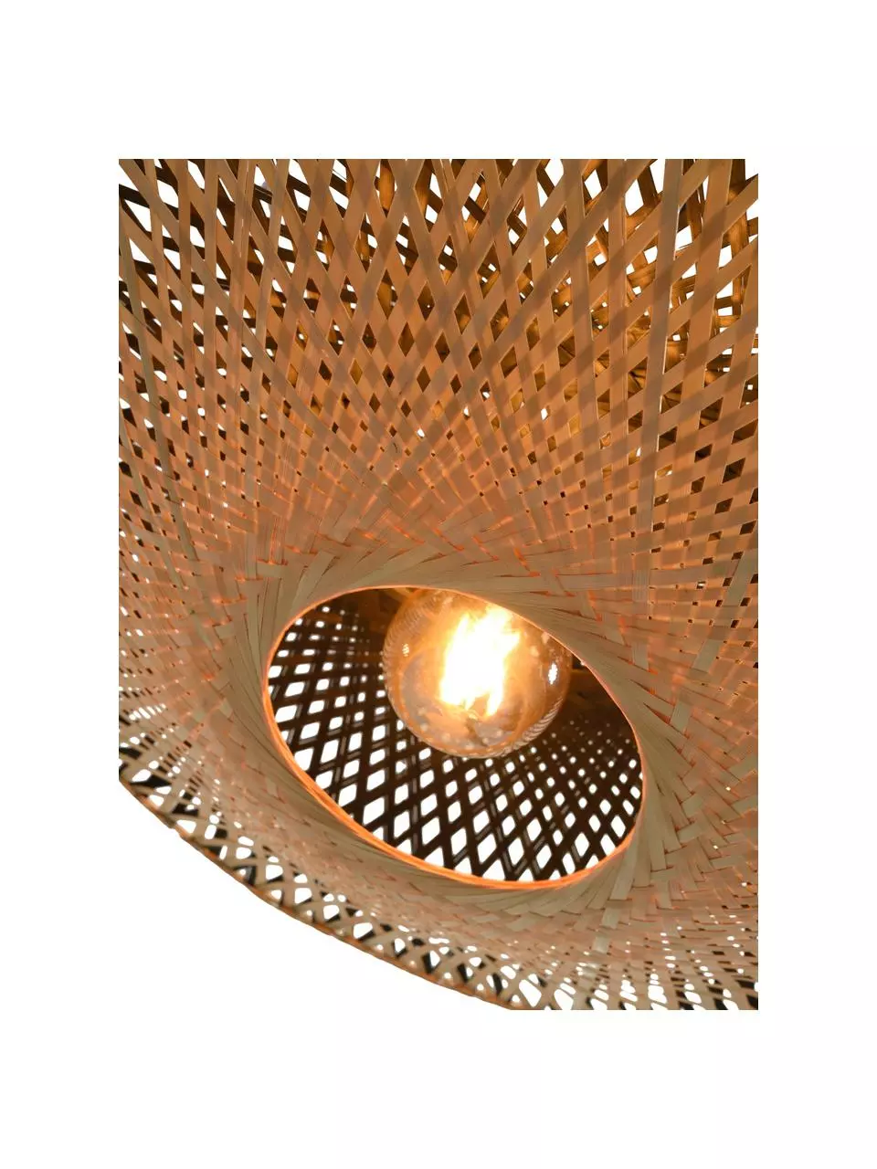 Große Bambus-Wandleuchte Kalimantan mit Stecker in Braun-Schwarz, Ø 60 x T 15 cm 6 Große Bambus-Wandleuchte Kalimantan mit Stecker in Braun-Schwarz, Ø 60 x T 15 cm – Bild 4