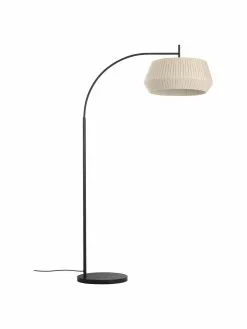 Nordlux Große Bogenlampe Dicte aus Faltenstoff, B 104 x H 180 cm