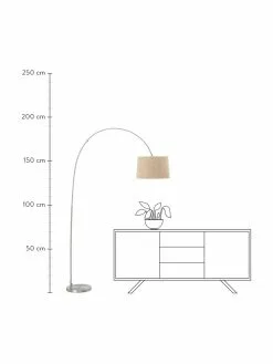 Westwing Collection Große Bogenlampe Laurence in Beige, Ø 40 x H 188 cm -Leuchten Verkaufsladen Grosse Bogenlampe Laurence in Beige 3