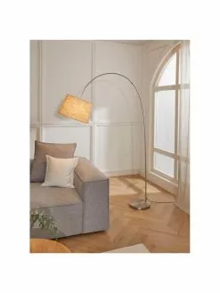 Westwing Collection Große Bogenlampe Laurence in Beige, Ø 40 x H 188 cm -Leuchten Verkaufsladen Grosse Bogenlampe Laurence in Beige 4