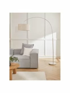 Westwing Collection Große Bogenlampe Niels in Beige, Ø 50 x H 218 cm -Leuchten Verkaufsladen Grosse Bogenlampe Niels in Beige 2