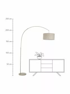 Westwing Collection Große Bogenlampe Niels in Beige, Ø 50 x H 218 cm -Leuchten Verkaufsladen Grosse Bogenlampe Niels in Beige 3